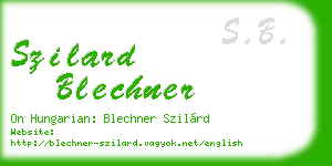 szilard blechner business card